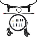 BUCKLOS EBike 2-PIN 4 Pistons Electric Power Off MTB Hydraulic Disc Brake Set,E-Bike Left Front 1150mm Right Rear 1950mm Aluminum Alloy Caliper Lever for ebike/Scooter/Mountain Bike HD-E735(Pre-Bled)