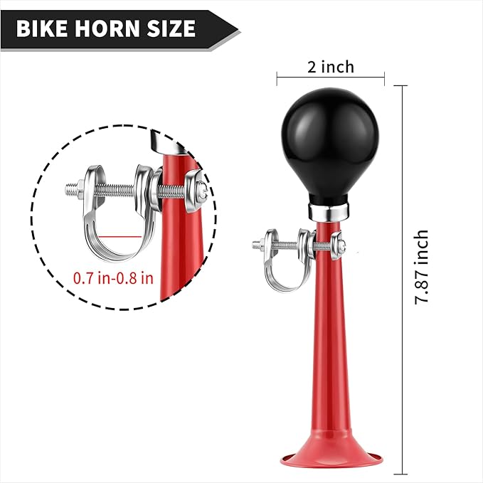 Bike Horn for Adults Classic Horn Metal Squeeze Clown Horn, Fits All Bicycle Handle Bar, Loud Sounds