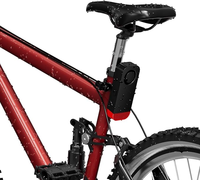 Bike Alarm for eBike, 120dB Anti-Theft Alarm with Remote for Bicycle/Electric Scooter/Motorcycle/Moto, Wireless Motion Vibration Sensor Antitheft Alert System with Warning Light