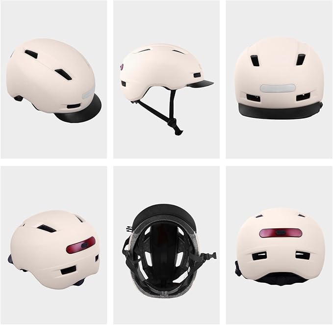 Bike Helmet, Shinmax Adult Cycling Helmet with USB Rechargeable LED Front and Back Light Bicycle Helmets for Men Women