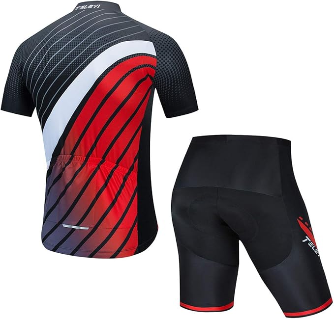 Men's Cycling Jersey Set, Summer Mountain Bike Clothing Short Sleeved Riding Jerseys
