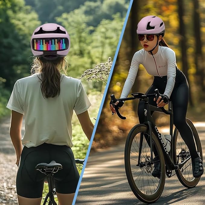 Bike Helmet, Smart App Program Bike Helmet with USB Rechargeable Light, Back Light Mountain for Adult&Men Women, with Turn Signals Remote Control