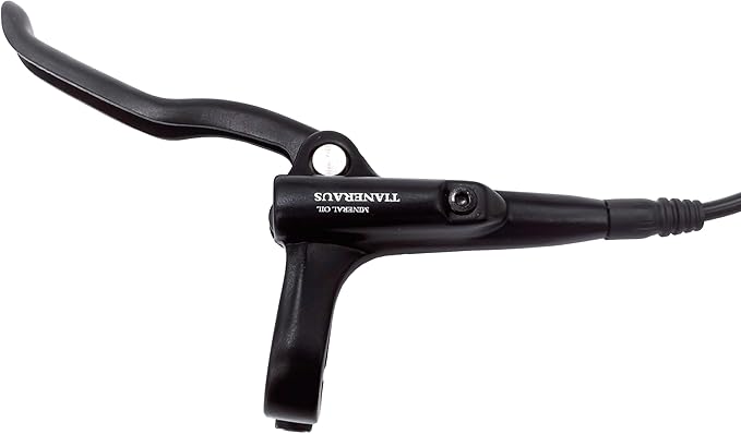 Mountain Bike Hydraulic Brake and Lever - Left Front 850mm Adapter Aluminum Alloy Hydraulic Bike Brakes, is/PM Adapter, Resin Pads, Black (is/PM)