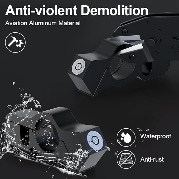 Helmet & Motorcycle Lock Combo - Brake Lock Anti-Theft for Mopeds, Motorbikes, ATVs, Dirt Bikes & Street Bikes
