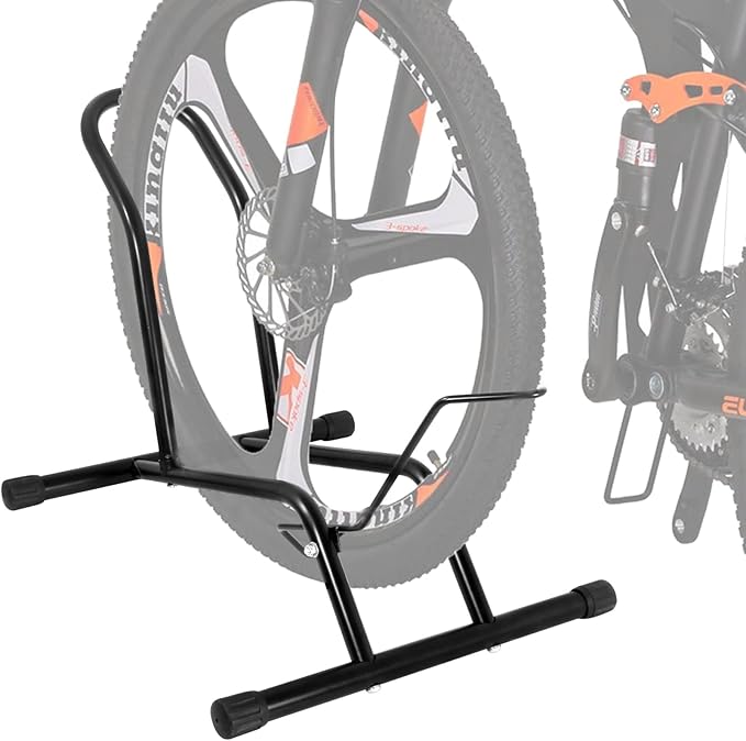 Bike Stand Floor Bike Rack for Storage Indoor/Outdoor, Front and Rear Wheel Parking Rack Stand Perfect for 16"-29" Bicycles