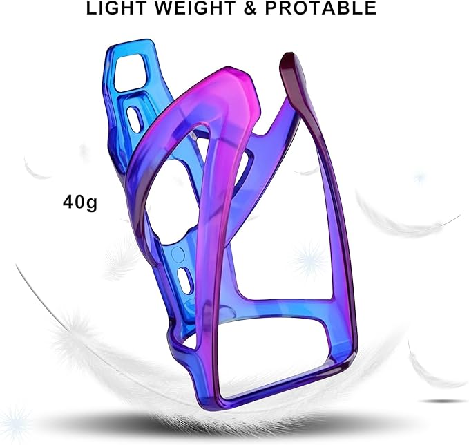 Bike Water Bottle Holder with Screws Lightweight Cycling Bicycle Water Bottle Holder for Road, Mountain Bike (Blue Purple)