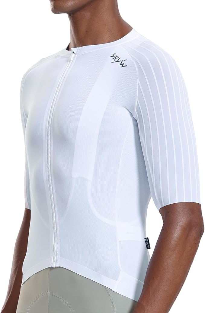 YKYWBIKE Cycling Jersey Men Aero Race Fit, Road Bike Jersey Short Sleeved Moisture Wicking, Breathable,Zip Pocket,UPF50＋