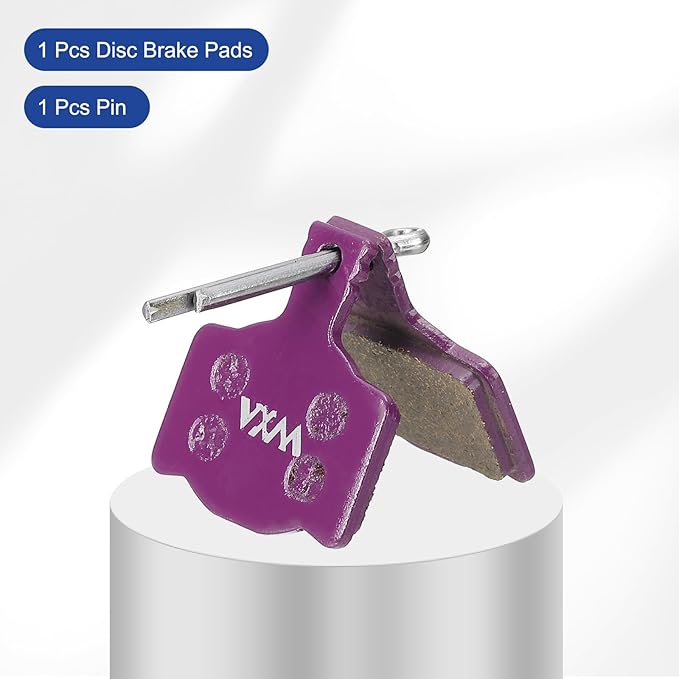 HARFINGTON Disc Brake Pad 1.19" x 1.32" Semi-Metallic Resin Bike Brake Pads with Pin for BB7 M355 M446 M640 Mountain Road Bikes, Purple