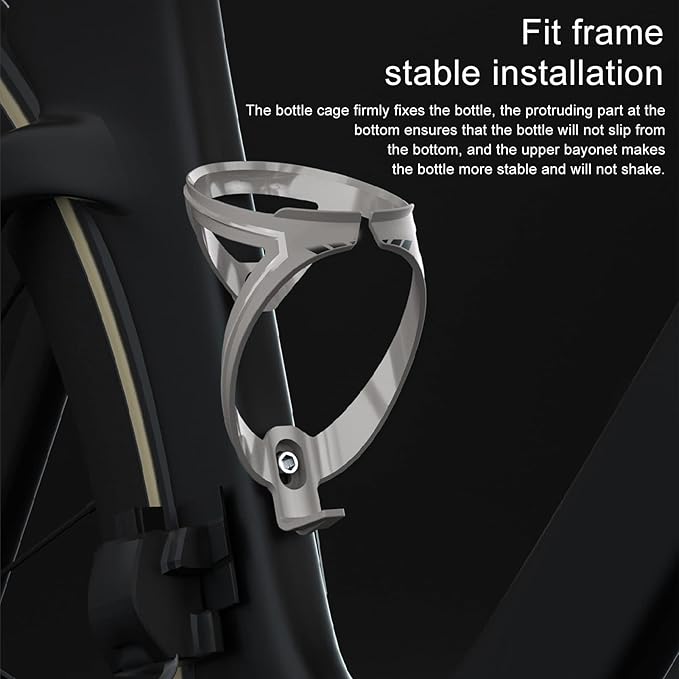 Bicycle Water Bottle Holder Cage Streamlined Design for Outdoor Cycling Road Mountain Bikes (Grey)