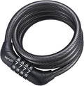 Venzio 2.62FT Bike Lock Cable, Heavy Duty 4-Digit Combination Lock, 10mm (3/8 inch) Self-Coiling Anti-Theft Security Cable for Bicycle, Scooter, Stroller, Fence, Gate, Grill, Outdoor Use