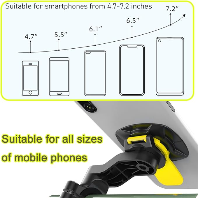 Motorcycle Phone Mount, Motorcycle Handlebar Mount,Bike Phone Holder for Bicycle,Smartphones Holder Strong Material 360° Rotating, Suitable for Motorcycles and Bicycles（Yellow）