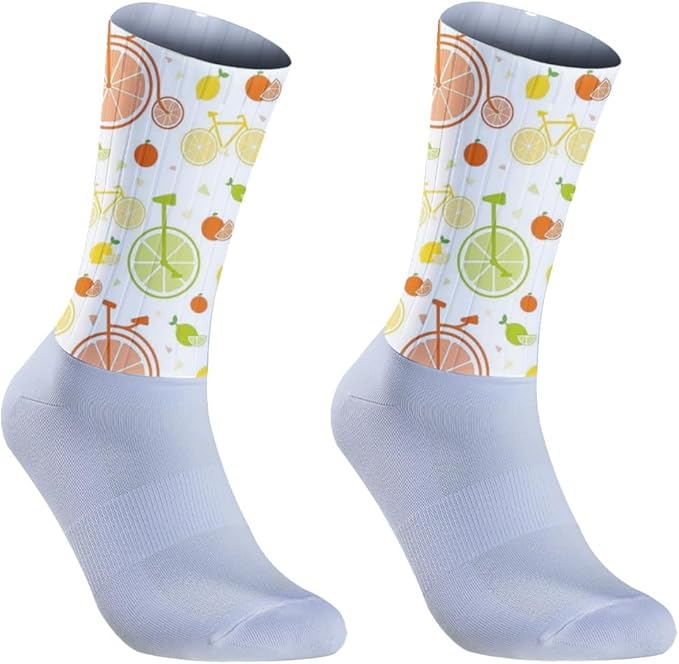 Cycling Socks Athletic Crew Socks Breathable Cushioned Compression Running Hiking Socks For Mens Womens