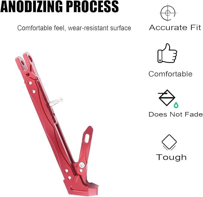 Universal Lengthened Adjustable Long Kickstand CNC Aluminum Alloy Motorcycle Long Kickstand Accessories Motor Modified Tripod Holder Kickstand Foot Side Support Stand Motorbike Dit Pit Bike