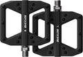 BUCKLOS MTB Flat Pedals Mountain Bike Pedals, 3 Bearings CNC Adult Road Bike Pedals, Bicycle Platform Aluminum Alloy Non-Slip Pedal for Gravel Bike/BMX 9/16"(Black)