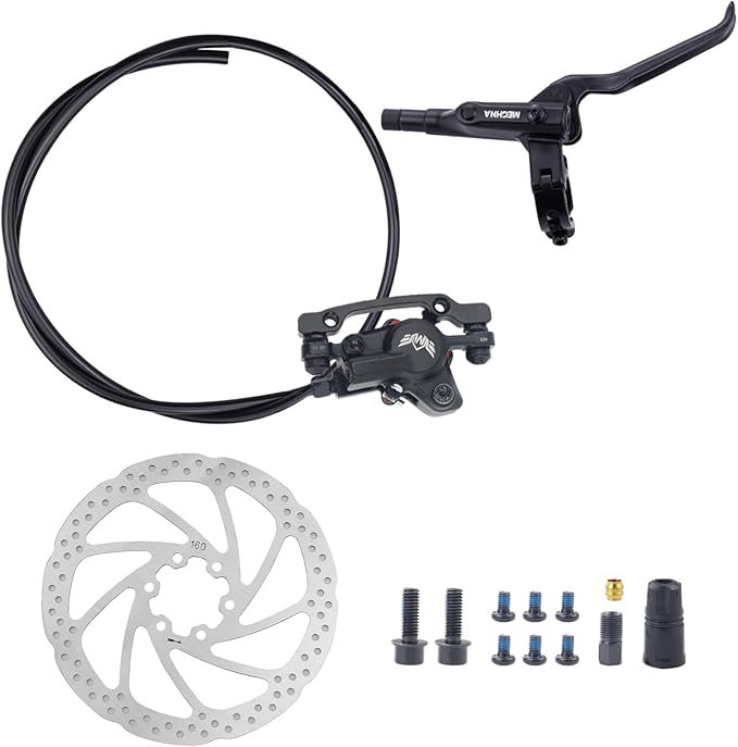 WEEROCK Hydraulic Brake Set Bike Disc Brakes Kit with Left Front 800mm Right Rear 1550 mm 160mm Rotors Aluminum Alloy Hydraulic Brake Fit for Mountain Bike, MTB