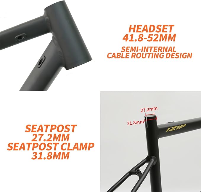 43CM 45CM 47CM 50CM 53CM Road Bike Frameset 700C Aluminum Alloy Quick Release Frame 100/130mm C Brake BSA BB68 Climbing Bike Frame with Carbon Fiber Fork(Blue,50cm)