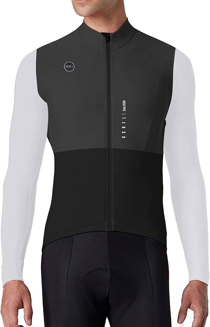 GCRFL Men's Cycling Jersey Long Sleeves Road Bike Jersey Shirt Cycling Tops, Zipper Pocket Lightweight PRO Race Fit UPF 50+