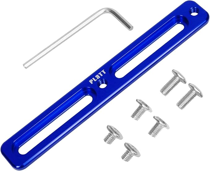 PLATT Bike Alt-Position Bottle Cage Mounts,Bike Bottle Cage Adapter,Bicycle B-RAD Mounting Base (Blue,2 Slot)