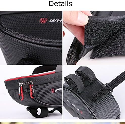 Bike Handlebar Bag, Bicycle Phone Mount, Waterproof Cycling Frame Bags Top Tube Pouch Pannier Bike Phone Holder Stand for iPhone 16 15 14 13 12 11 Pro Max XS XR X 8 Plus Samsung Smartphone Below 6.5''