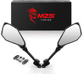 MZS Racing Motorcycle Mirrors, Rear View Side Fairing Mirror Black Compatible with EX 500 2024 / ZX6R ZX-6R 2013-2022 / EX300 ABS 2013-2018 / EX 400 650 2018-2023 / CBR650R 2019-2023 / FZ6R 2009-2017