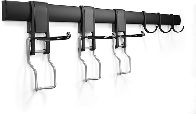 Adjustable Garage Bike Rack 6 hooks– Heavy-Duty Vertical Wall Mount Storage for 3 Bikes & 3 Helmets, Space-Saving Design, 750 lbs Weight Capacity