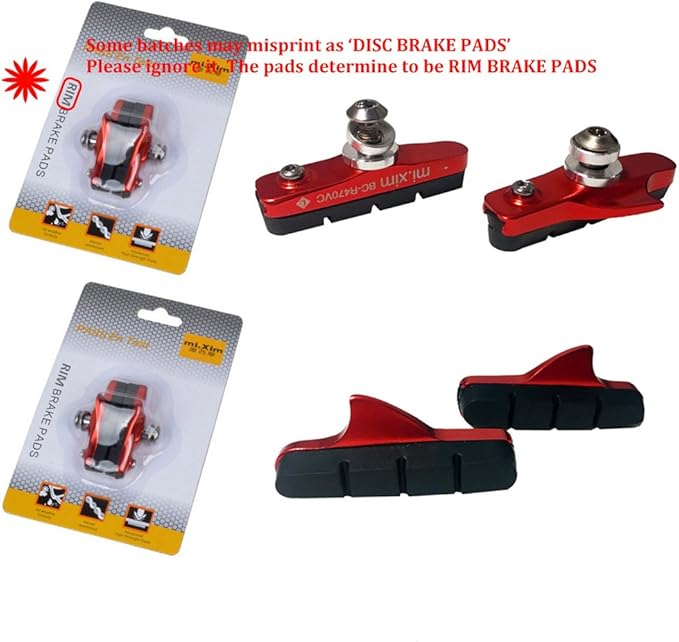 4PCS Premium Bike Brake Pads, Professional Mountain Bicycle V-Brake Pads, Bike Brake Blocks Kit