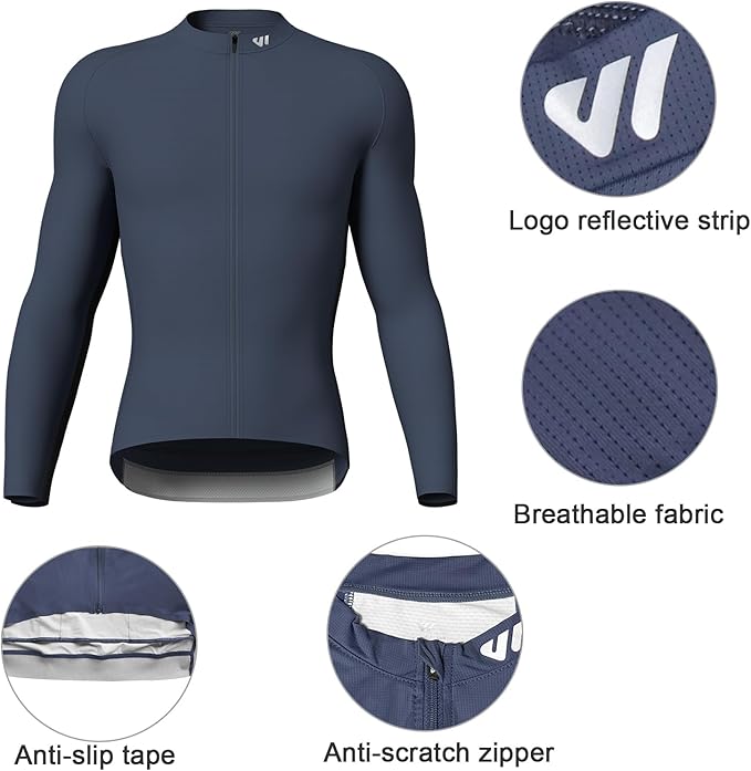 Lo.gas Cycling Jersey Men Short Sleeve, Road Bike Jerseys Full Zipper with Pockets, Bicycle Clothing Breathable Quick Dry