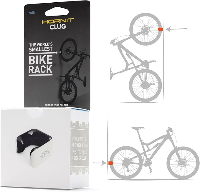 Hornit CLUG Bike Clip Indoor & Outdoor Bicycle Storage Rack & Mount System, 5 Sizes, Easy to install