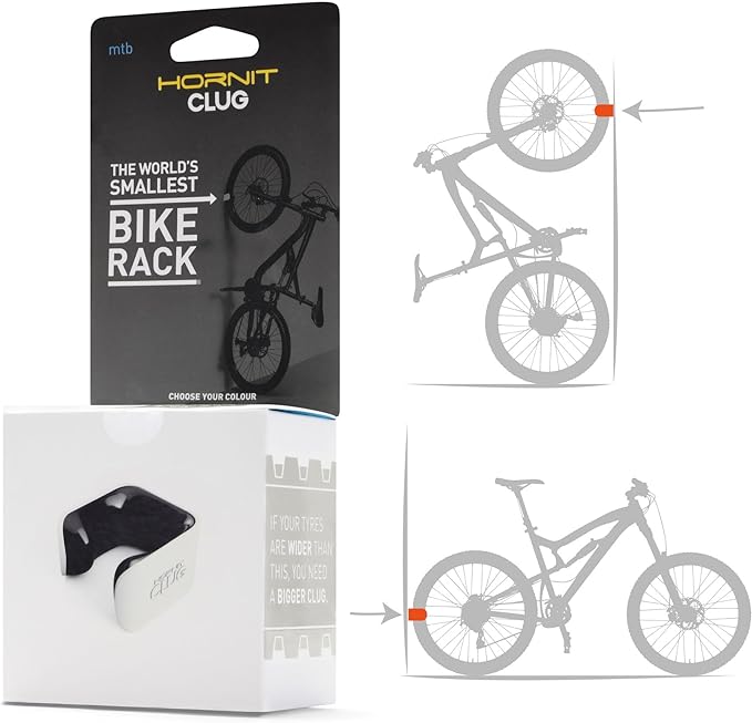 Hornit CLUG Bike Clip Indoor & Outdoor Bicycle Storage Rack & Mount System, 5 Sizes, Easy to install