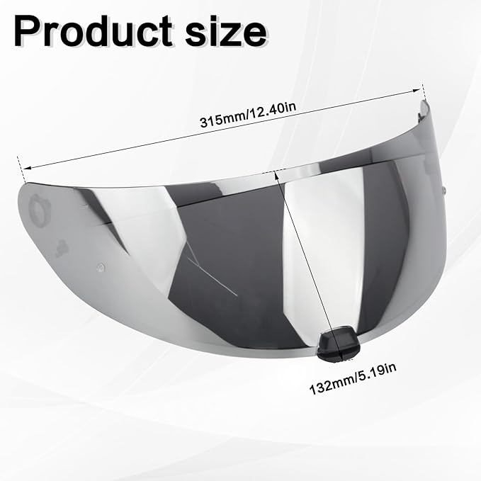 HJ-31 Shield Replacement Visor Fit for HJC i10 i70, Tinted Motorcycle Helmet Visor Motorcycle Helmet Accessories (Silver)