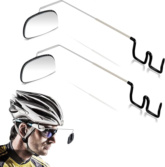 Accmor 2pcs Bike Eyeglass Mirror, 360 Degree Adjustable Bicycle Cycling Rear View Wide Angle Mirror, Riding Accessories