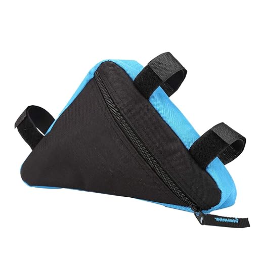 Bicycle Triangle Bag Waterproof Bike Bicycle Frame Front Tube Pouch Bag Ox Quick Release Front Saddle Cycling Bike Top Tube Triangle Tool Bag (Black&Blue) bike triangle frame bag