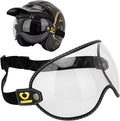 Retro Motorcycle Helmet Shield Bubble Visor, PC Goggles Lens Replacement Universal for 3/4 Open Face Full Helmet Bell Moto-3 (Clear)