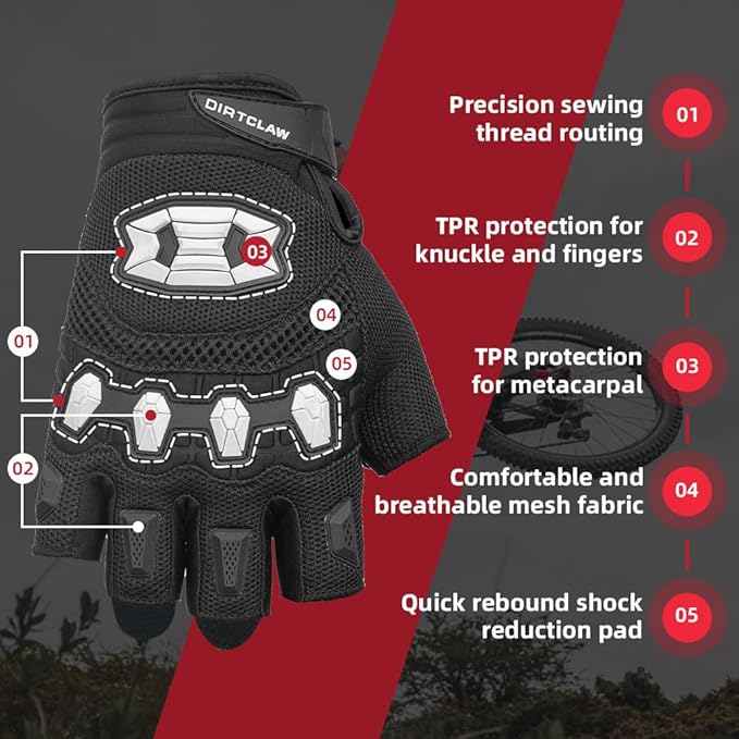 Seibertron Unisex BMX MX ATV MTB Racing Mountain Bike Bicycle Cycling Off-Road/Dirt Bike Gloves Road Racing Motorcycle Motocross Sports Gloves Touch Recognition Full Finger Glove