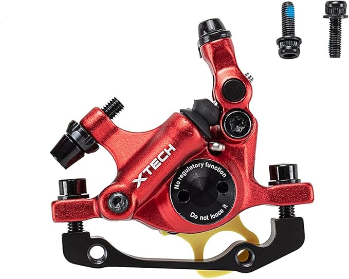 BUCKLOS Zoom HB-100 MTB Line Pulling Hydraulic Disc Brake Calipers Front + Rear, Aluminum Alloy Mountain Bike Hydraulic Disc Brakes with is/PM Universal Caliper Adapter for XC Trail, Fat Bike…