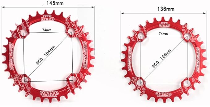 bicycle chainring, wide chainrings 104 BCD 34T 38T 42T bicycle chainring for road bikes, BMX MTB bike 34T