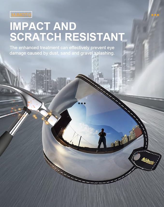 Universal Open Face 3/4 Helmet Visor Lens Bubble Motorcycle Windshield Capacete Lens Vintage Motorbike Helmet Goggles (Clear)