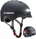 Bike Helmets for Adults - Front and Rear LED Lights Adjustable Bicycle Helmet for Adults Men Women Scooter Helmet for Commuting, Road Biking, Skating, Scooter