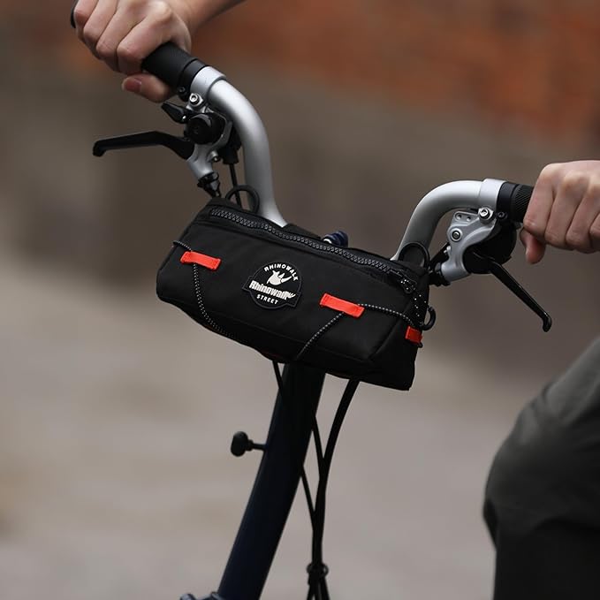 Rhinowalk Bike Handlebar Bag Urban Cycling Front Bag Bike Basket Bicycle Storage Bag for MTB Road Bike Folding Bike, Shoulder Bag, Cycling Accessories(Black)