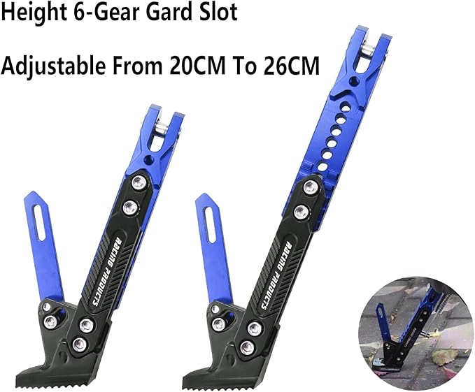 Universal Motorcycle Kickstand Adjustable Foot Side Support Parking Kickstand for Electric Motorbike Parking Foot Side Support Stand (Blue)
