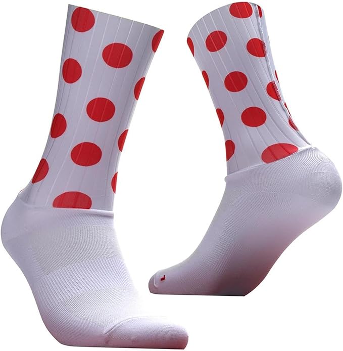 Cycling Socks Seamless Non-Slip Polka Dot Print Men'S Cycling Women'S Road Outdoor Running Sports Socks 1 Pair