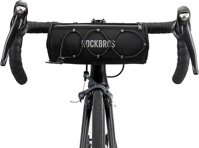ROCKBROS ROAD TO SKY Bike Handlebar Bag Bicycle Front Bag Bag Storage Bag Lightweight & Sturdy Bicycle Handlebar bag for Road Mountain Bike 2L,Black