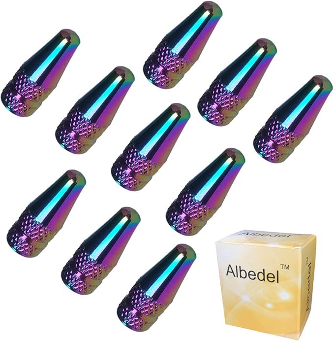 10 Pcs Fantasy Colorful MTB Presta Bike Bicycle Road Racing Coloured Metal Anodized Machined Aluminum Alloy Tire French Style Valve Cap Dust Covers