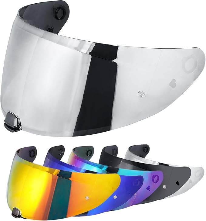 VCOROS I70 Helmet Visor Replacement Face Shield Accessories Compatible With HJ-31 i10 (Chrome Silver)
