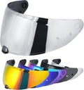 VCOROS I70 Helmet Visor Replacement Face Shield Accessories Compatible With HJ-31 i10 (Chrome Silver)