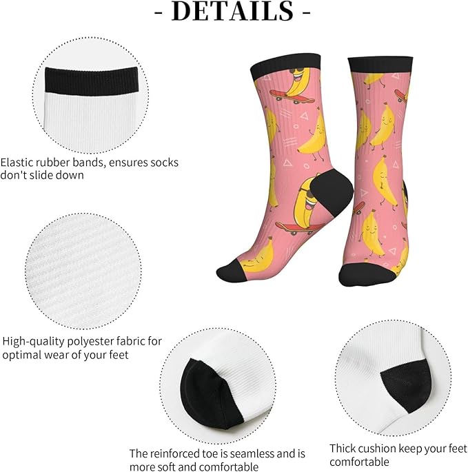 Crew Athletic Socks Funny Crazy Casual Sports Novelty Dress Socks for Women Men Running Hiking