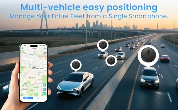 GPS Tracker for Vehicles Cars Kids & Pets Real-Time Global Coverage No SIM Card/No Subscription Long Standby Mini Waterproof Portable Tracking Device for Dogs Elderly & Assets (Android & iOS)