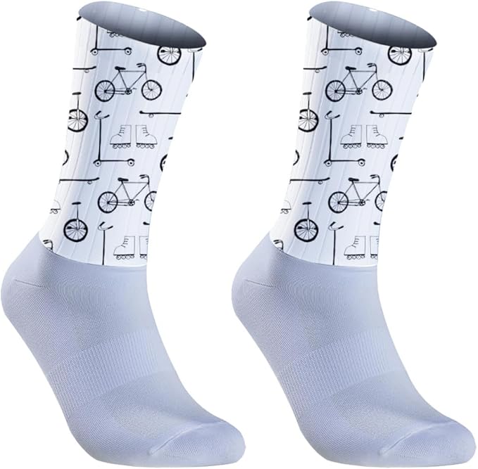 Cycling Socks Athletic Crew Socks Breathable Cushioned Compression Running Hiking Socks For Mens Womens