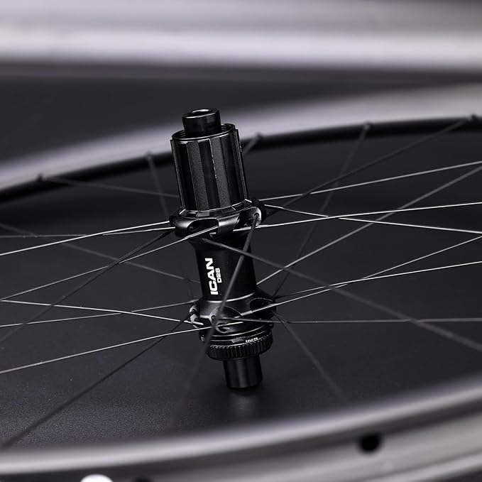 ICAN FL40/50 Max 1347g/1370g/1395g Carbon Disc Road Bike Wheelset 23mm Inner Width 700C 36T Ratchet System Hub