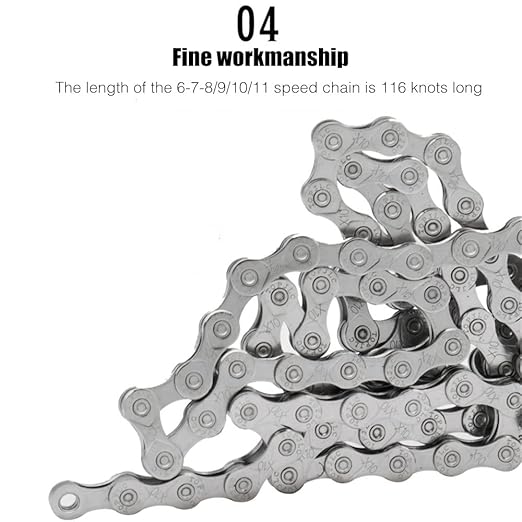 Bike Chain 1/2" x 11/128" 116 Links 10 Speed Bicycle Chain,Bike Chains MTN BTX MTB Mountain Bike Road,10-Speed Chain